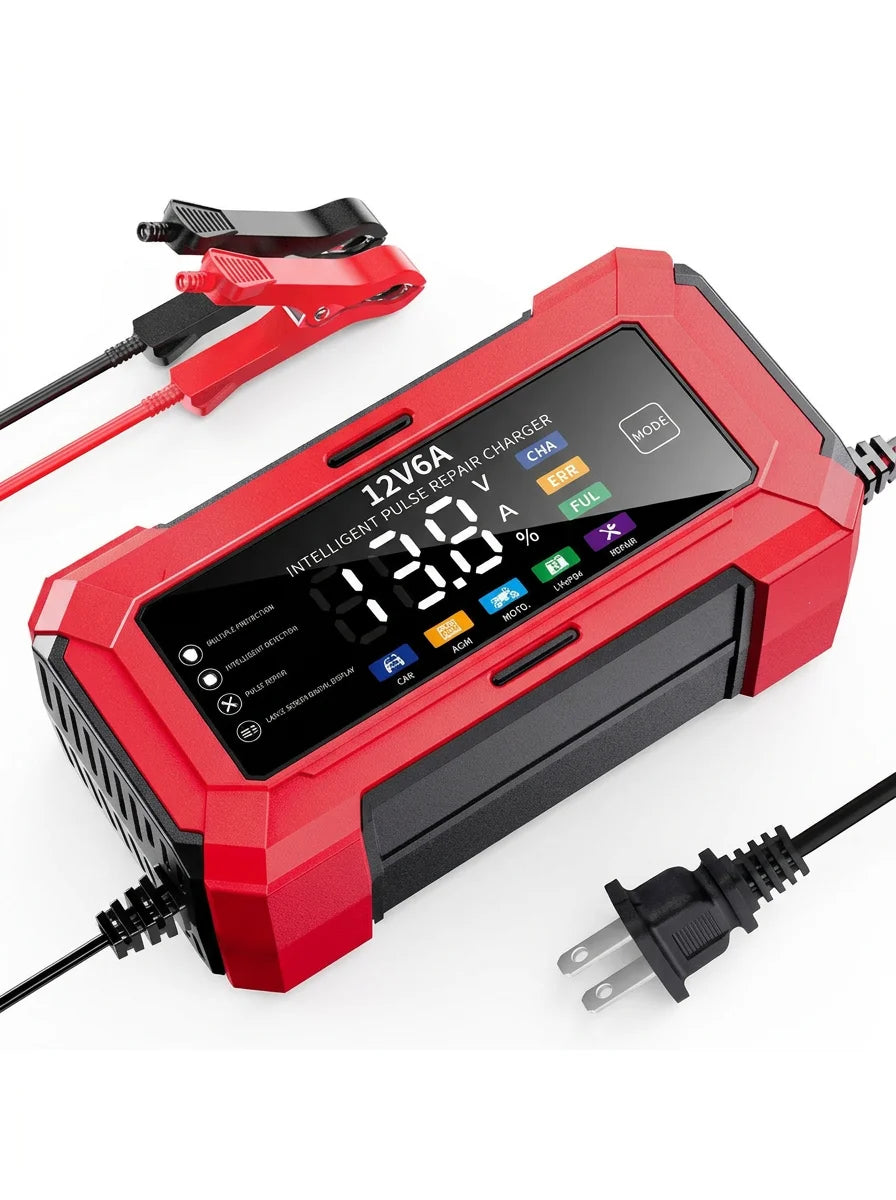 Cargador De Batería Carro-Moto V12 6A